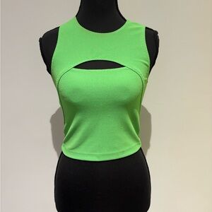 Green Cutout Tank Top